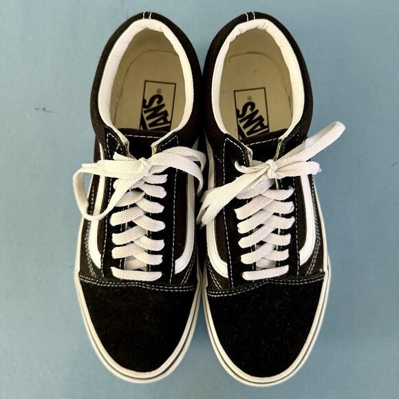 Vans Old Skool Stackform Black Suede Platform Sneaker Shoes - Picture 8 of 10